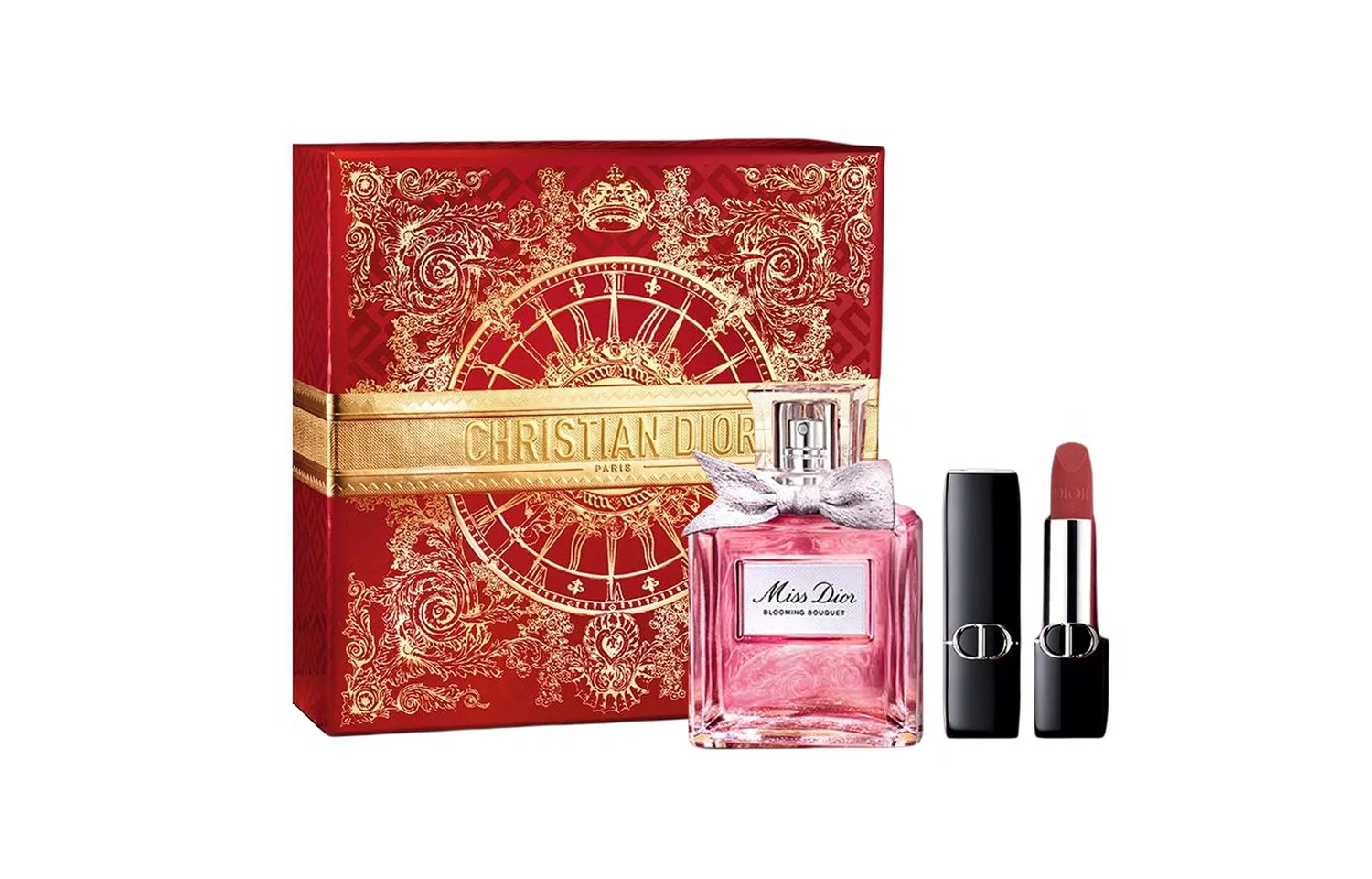 Женский подарочный набор парфюма и помады DIOR, Floral Sweetheart, Radiant Gold Fortune Box Limited Edition, DIOR, Blue Gold
