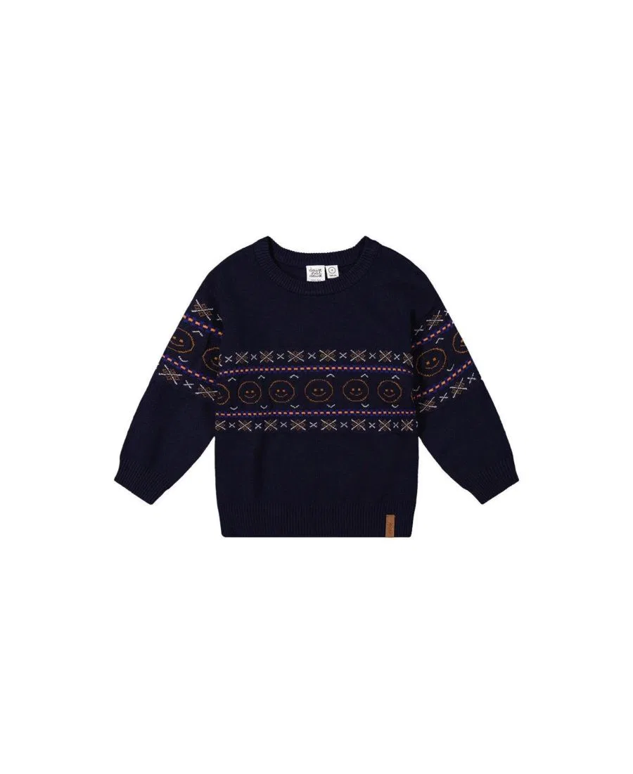 Свитер с жаккардовым узором Deux par Deux, Dark Blue