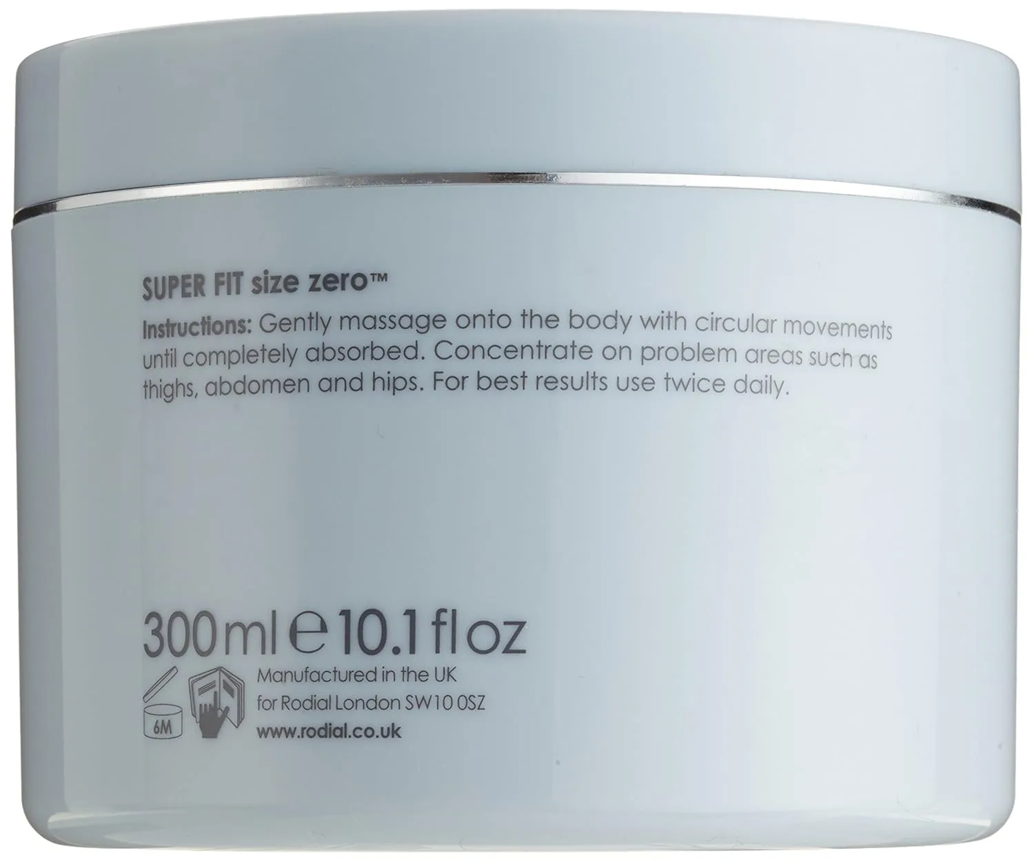 Увлажняющий крем Rodial Super-Fit Size Zero, 10,1 жидких унций (300 мл) - тонизирующий и улучшающий текстуру крем для тела - экстракт цветка лотоса для укрепления кожи - легко впитывается — фото 4