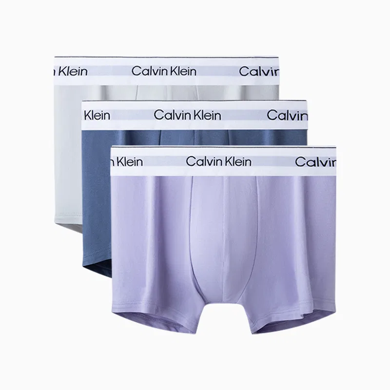 Боксеры Calvin Klein, 3 шт, Russet Red, Ice Blue, Heather Gray — фото 4