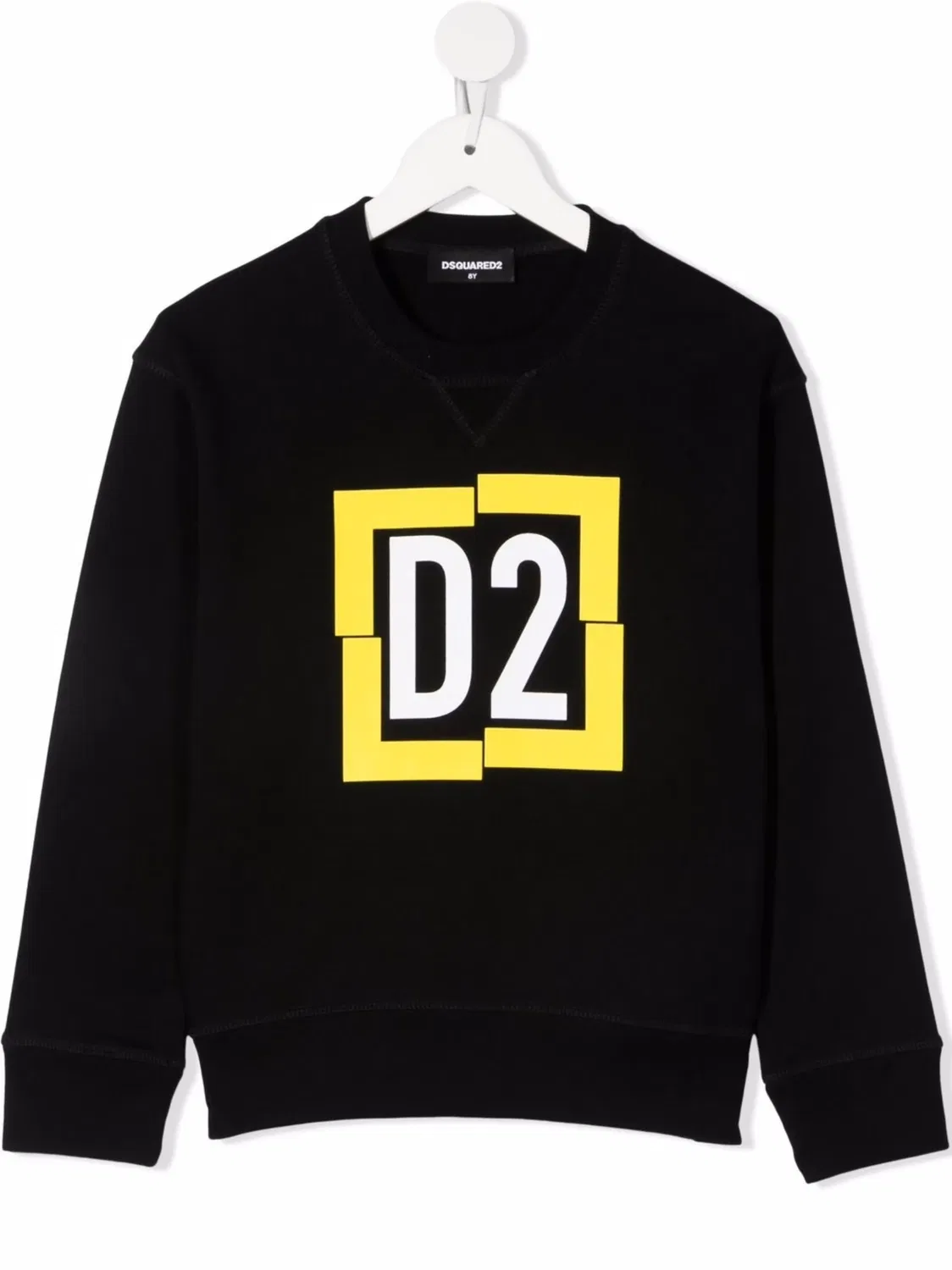Толстовка с логотипом на круглом вырезе DSQUARED2, черный