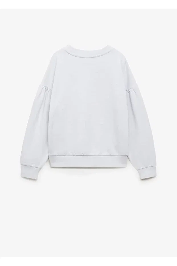 Детское платье-свитшот для девочек хлопковое Mango Kids, Sky Blue — фото 4