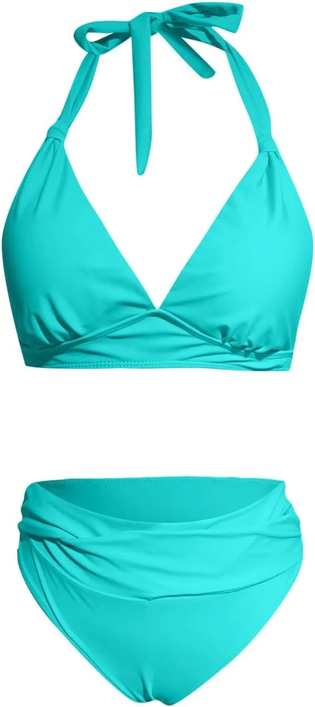 Женский бикини-комплект с высокой талией, мягкий, 14 Mint Green — фото 3