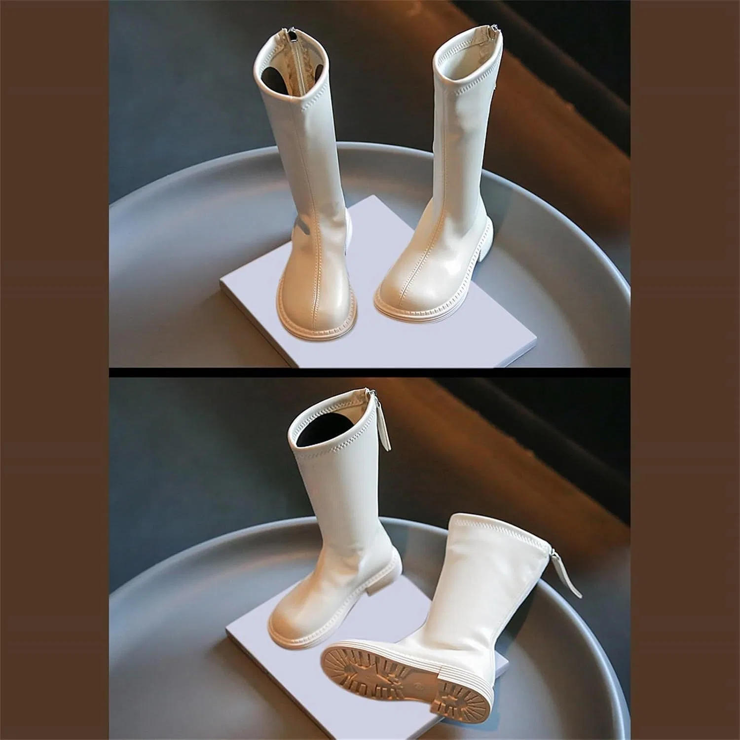Детские сапоги для верховой езды с длинным голенищем, Beige — фото 3