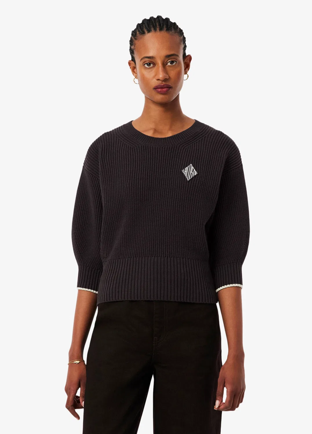 Свитер Lacoste Loose Fit с круглым вырезом, коричневый — фото 2
