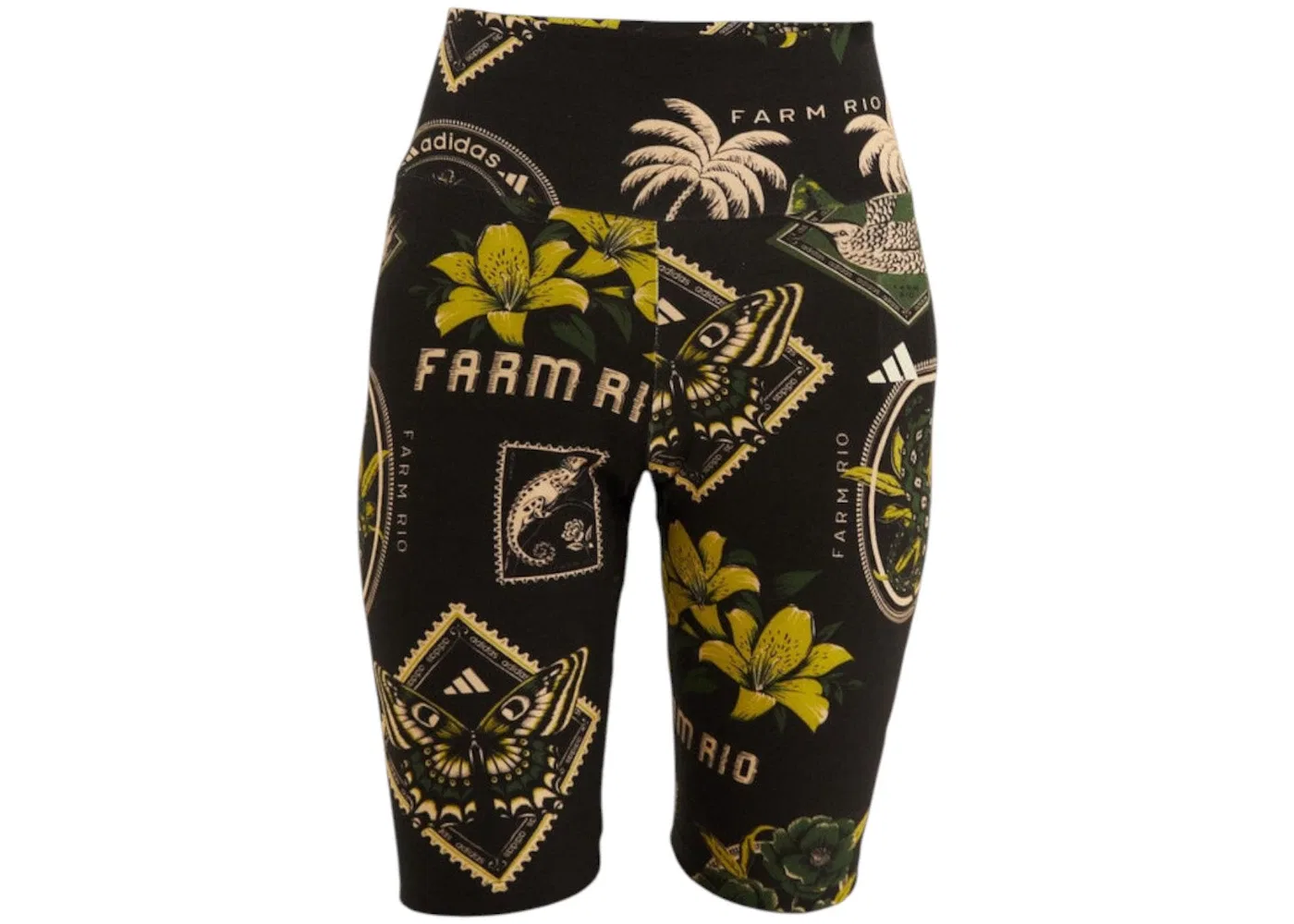 Женские шорты с принтом Adidas x Farm Rio Label Gardens Bike Short, Black
