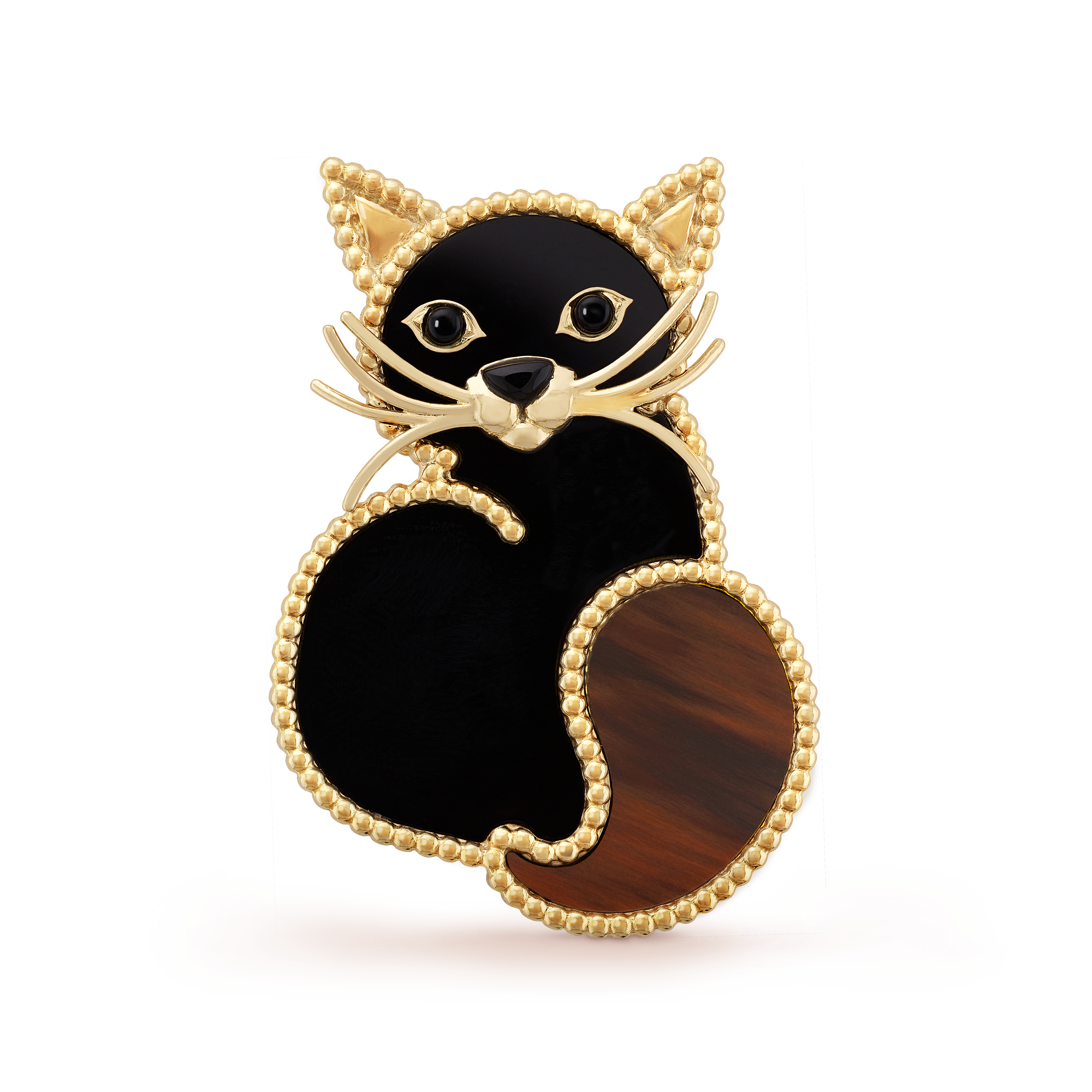 

Брошь Van Cleef & Arpels Lucky Animals Cat, 18-ct желтое золото, обсидиан, оникс