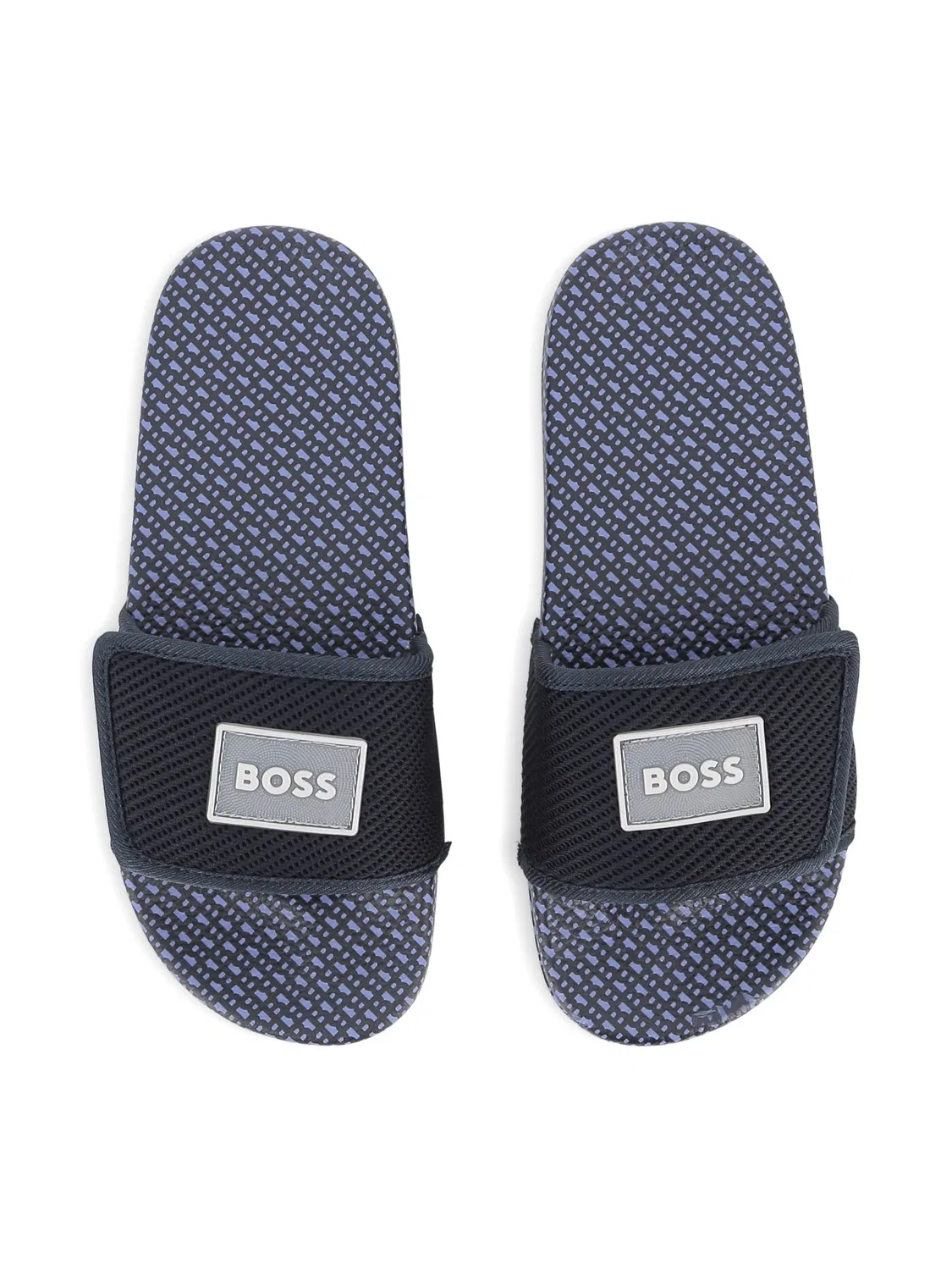 Сандалии с узором BOSS, синий — фото 2
