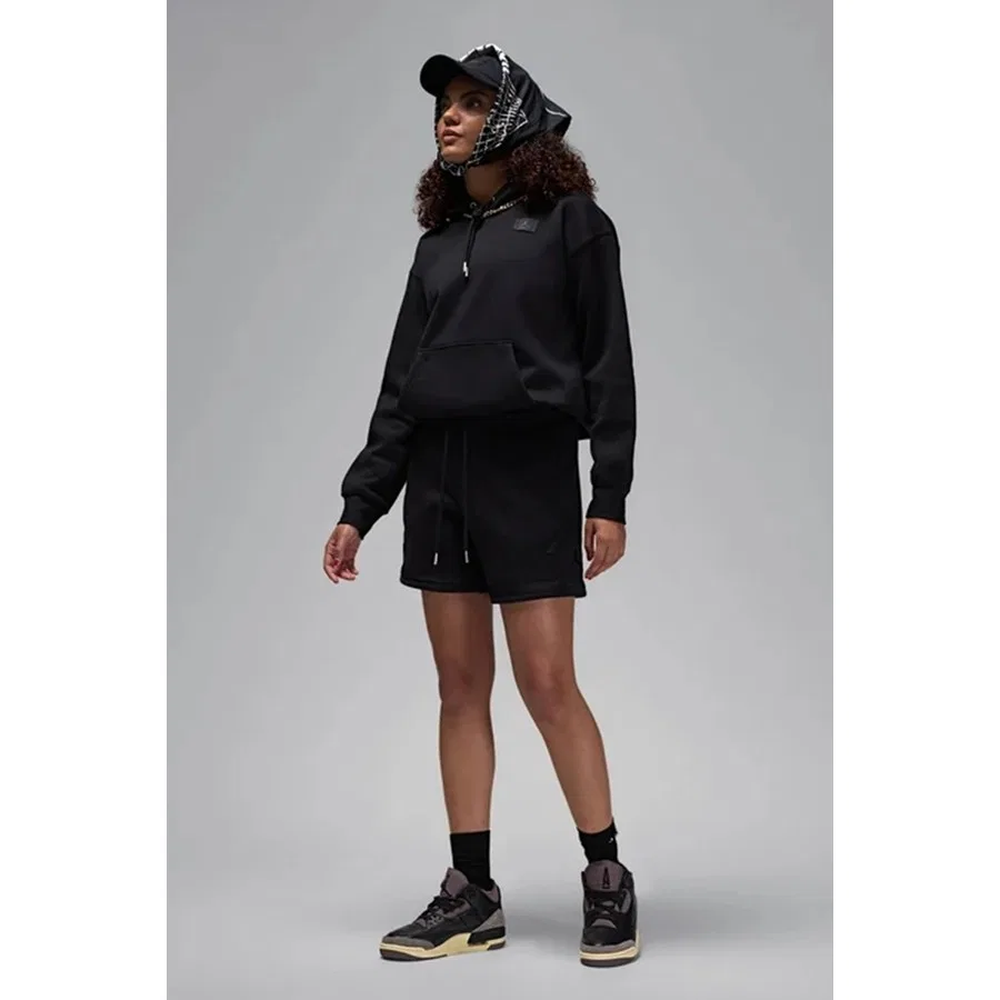 Шорты спортивные свободного кроя с флисом Jordan Flight Fleece Diamond Nike, Черный — фото 3