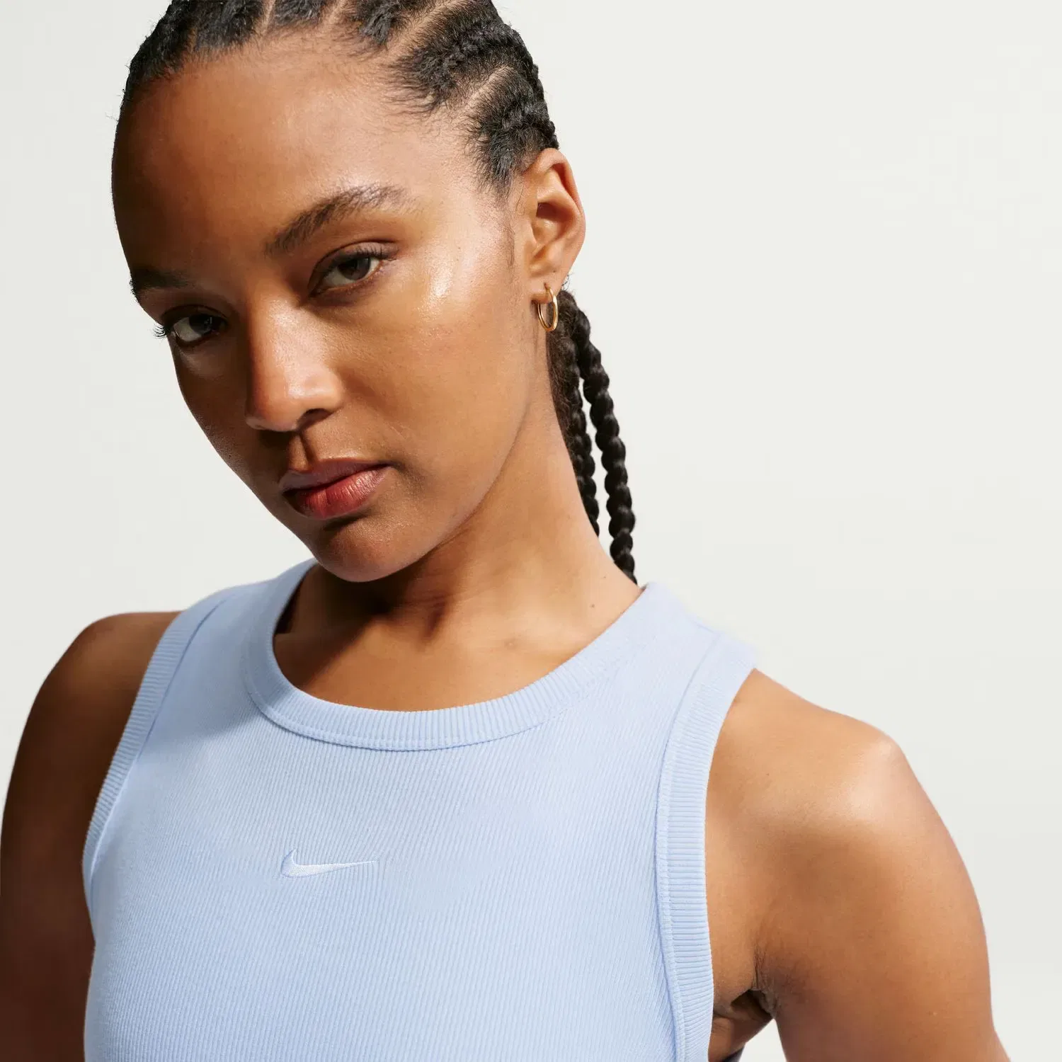 Женский топ-майка Nike Sportswear Rib Tight Tank, Blue — фото 2