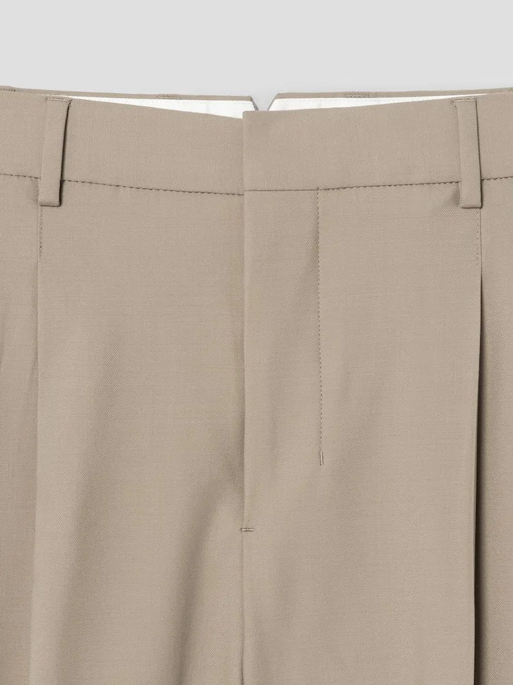 Шорты низкой посадки бермуды с защипами AMI PARIS, Beige Taupe — фото 3