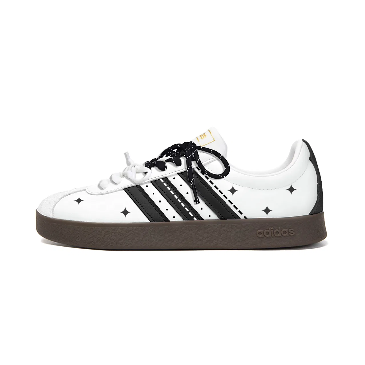 Детские кроссовки-скейтборды с ручной росписью Adidas, Black White