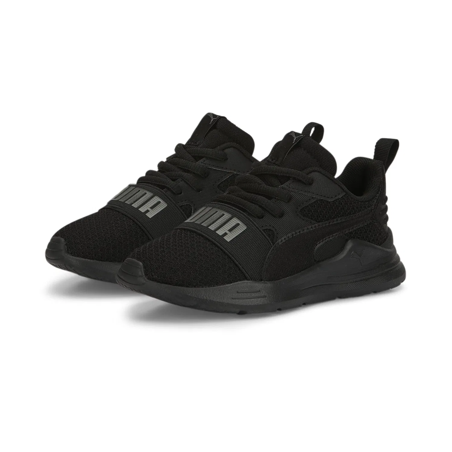 Детские кроссовки для мальчиков с сетчатым верхом Wired Run PUMA PUMA Black PUMA Black Grey Shade — фото 2