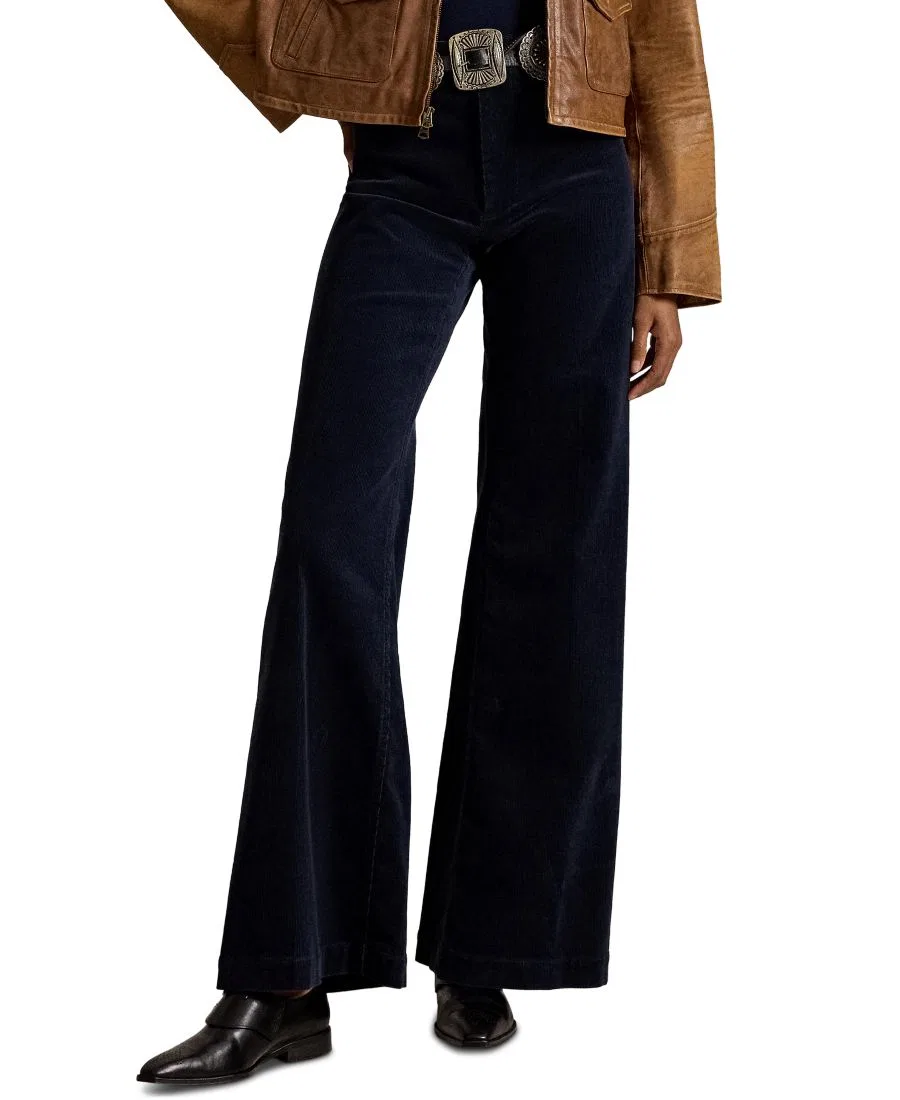 Женские брюки-клеш из вельвета Beaton Corduroy Flared Pants Polo Ralph Lauren, Navy