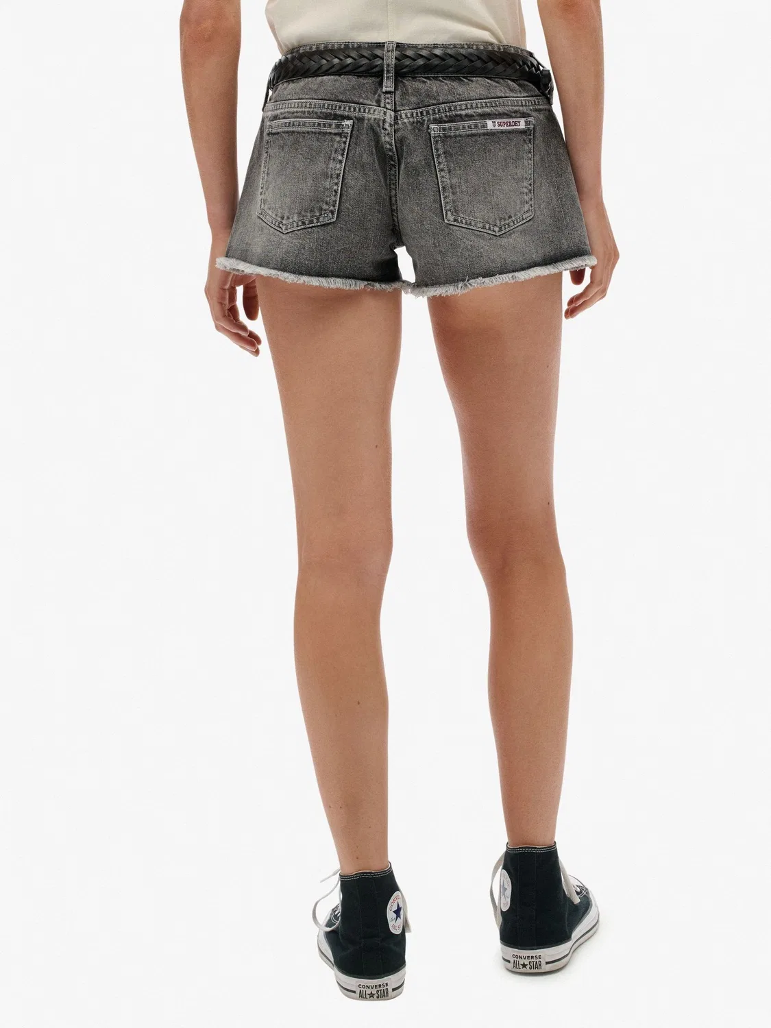 Шорты джинсовые Superdry Vintage Black Denim, черные — фото 3