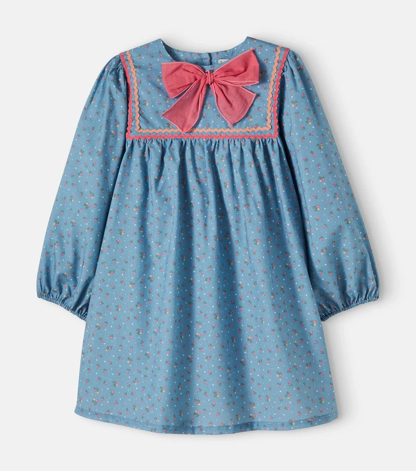 Нарядное платье с цветочным принтом Zoe Bebe Organic, синий