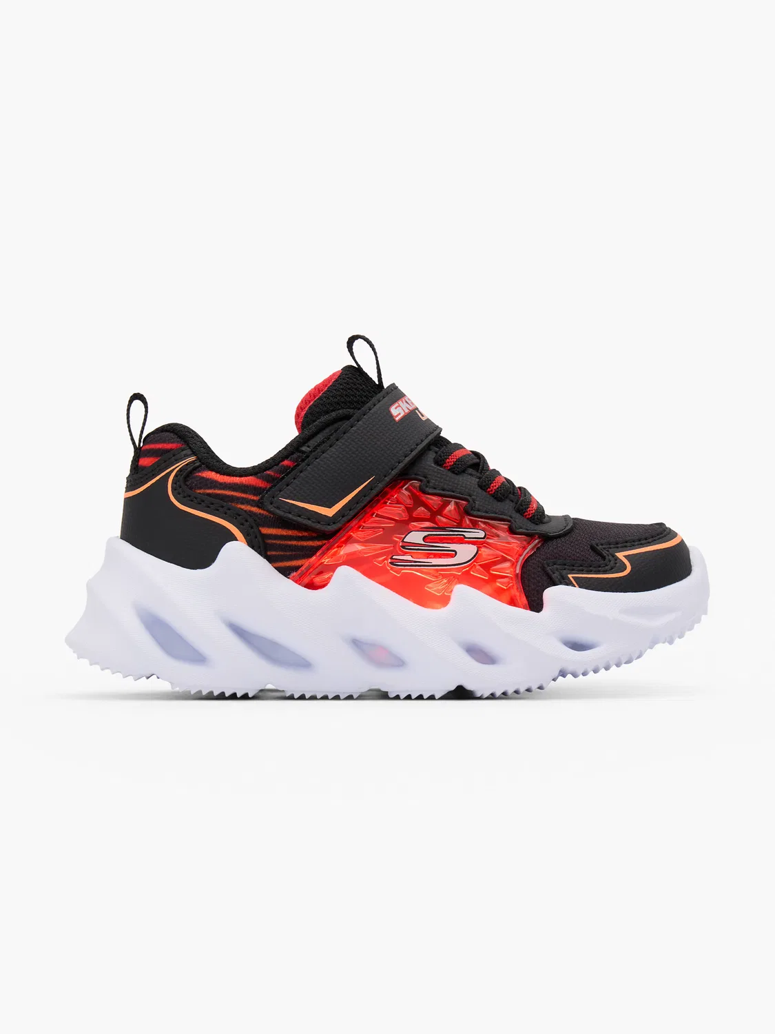 Детские кроссовки со световой подсветкой Skechers Shark Bots, черный