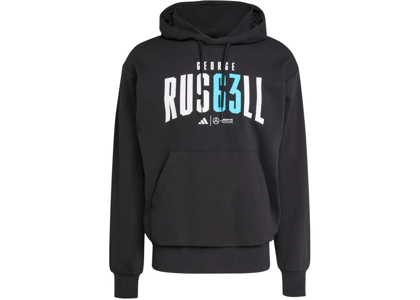 Мужская худи с длинным рукавом Adidas Mercedes AMG Petronas Formula Team George Russell Hood, Black