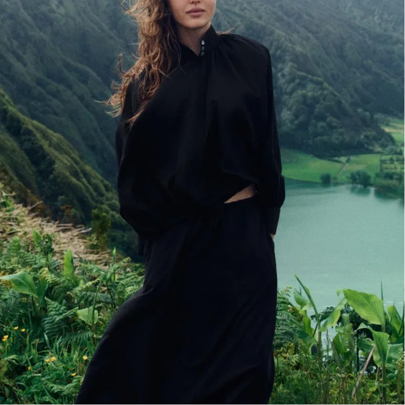 Женская водолазка с длинным рукавом ZARA, Черный — фото 4
