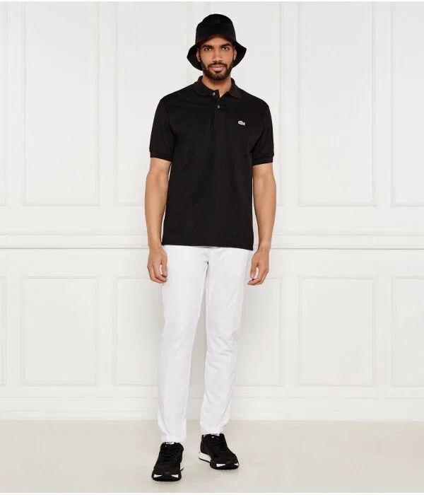 Поло мужское Lacoste классического кроя, Relaxed Fit, черный — фото 2