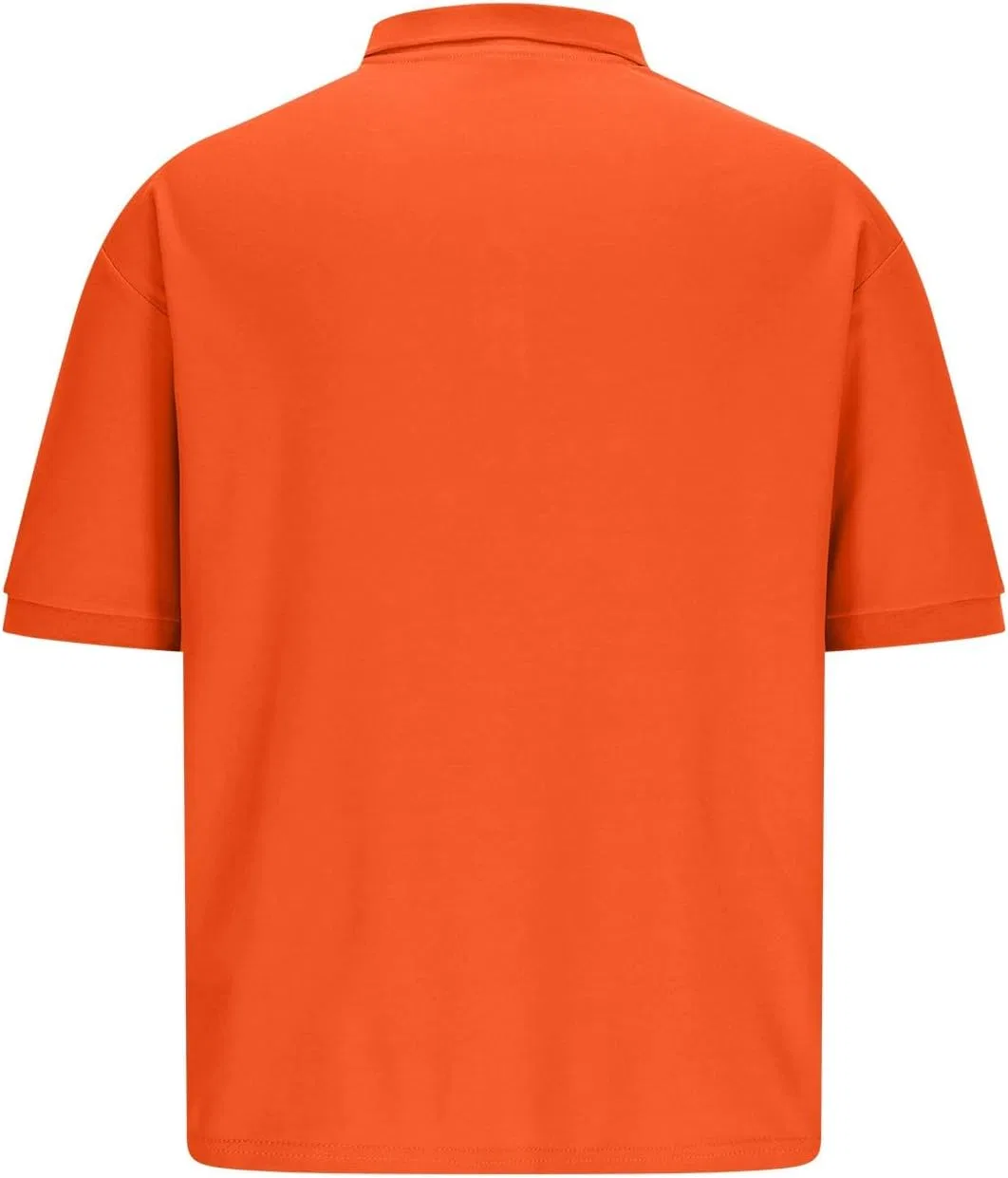 Мужская классическая рубашка с коротким рукавом, Orange-1 — фото 4