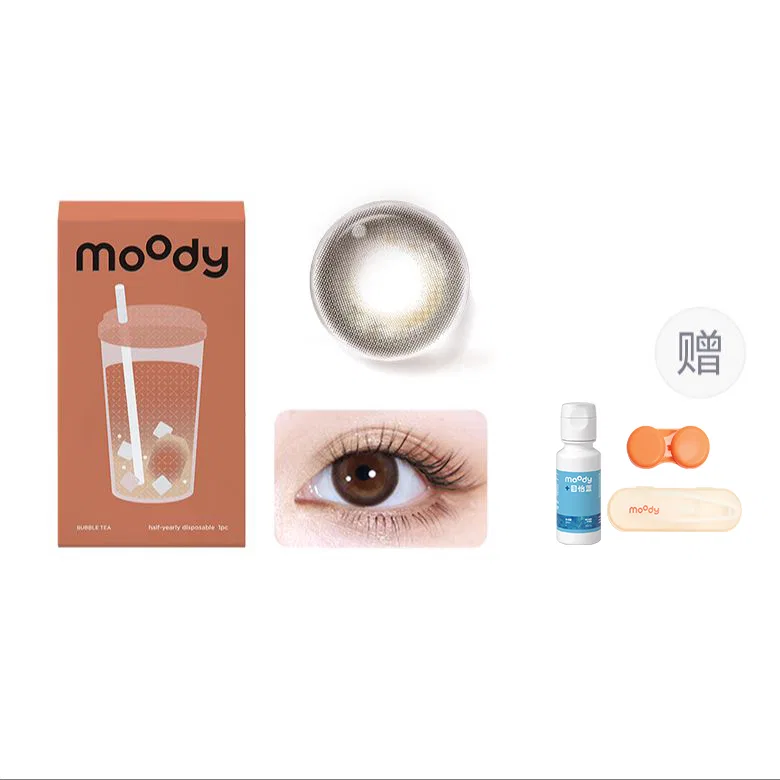 Цветные контактные линзы Cold Brew Oolong Tea-Natural Soft Light Brown 14.2mm MOODY