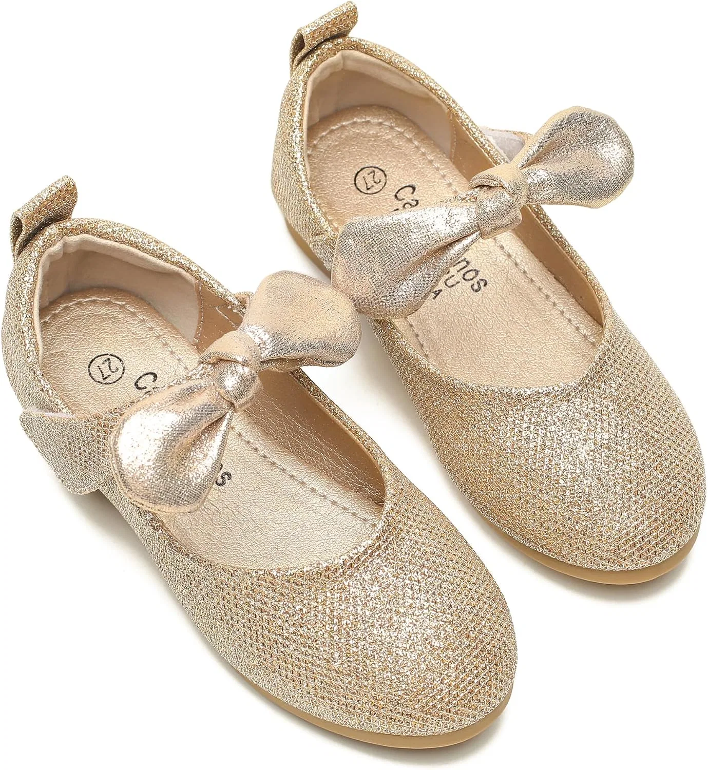 Детские туфли для девочек с блестками Cadidi Dinos, Golden Glitter — фото 3