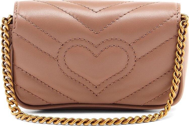 Женская сумка Gucci GG Marmont Chain Coin Purse, цвет Розовый — фото 2