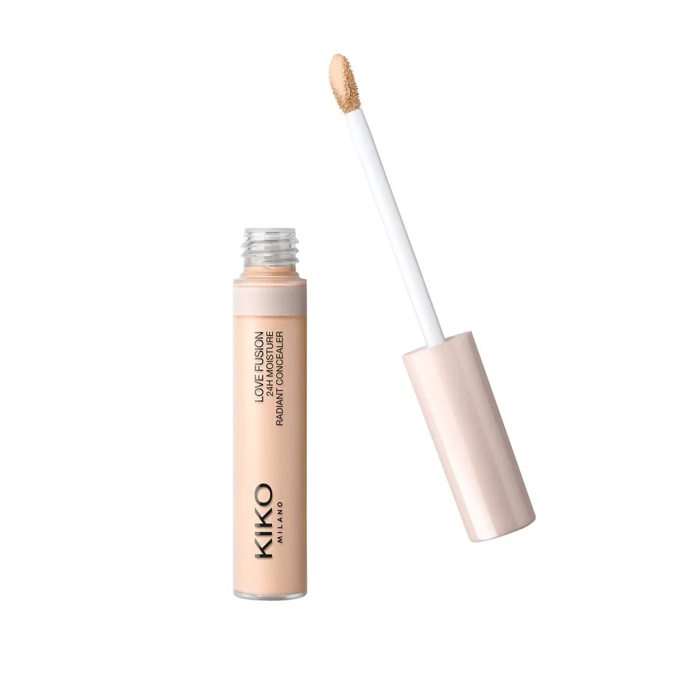 Увлажняющий консилер для лица с эффектом сияния 8 мл, оттенок Light Beige, Love Fusion 24H Moisture Radiant Concealer, KIKO Milano