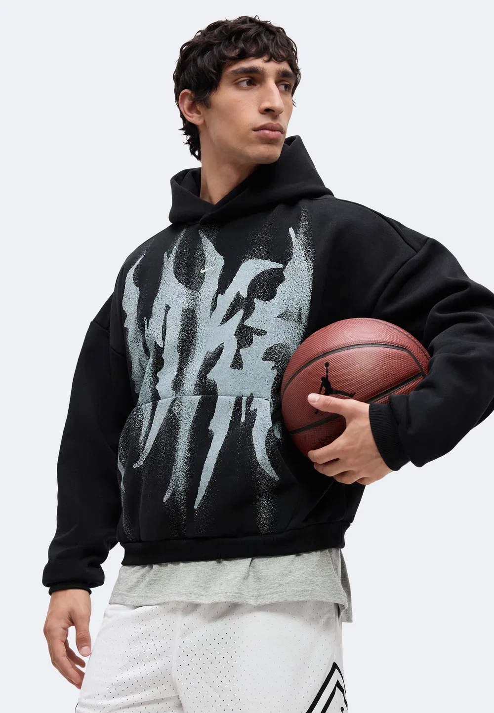 Стандартная толстовка с начесом Nike Performance, Black/White/Pale Ivory — фото 4