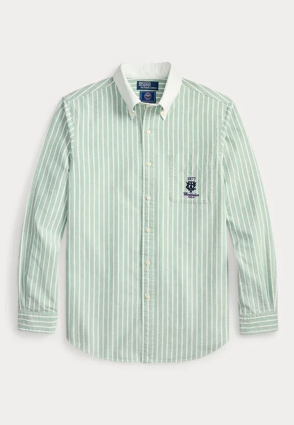 Рубашка поло, хлопок Polo Ralph Lauren, белый/зеленый — фото 4