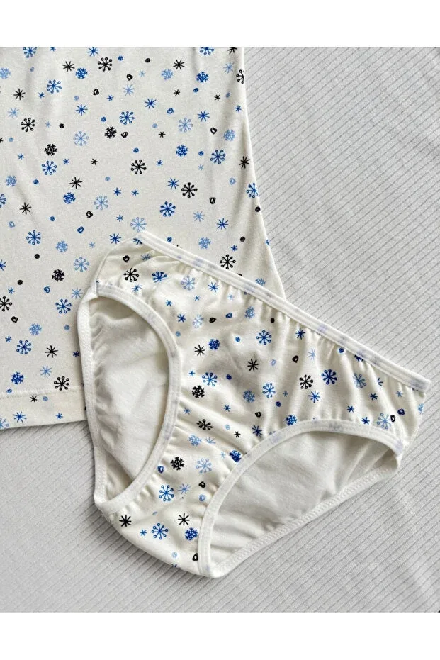 Детский комплект для девочек с принтом Alya Underwear, Snowflake Printed — фото 2