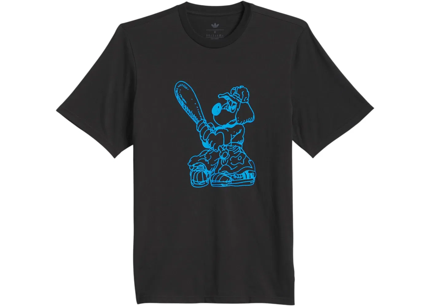 Детская футболка с принтом Adidas Tee, Black/Lucid Ray Blue