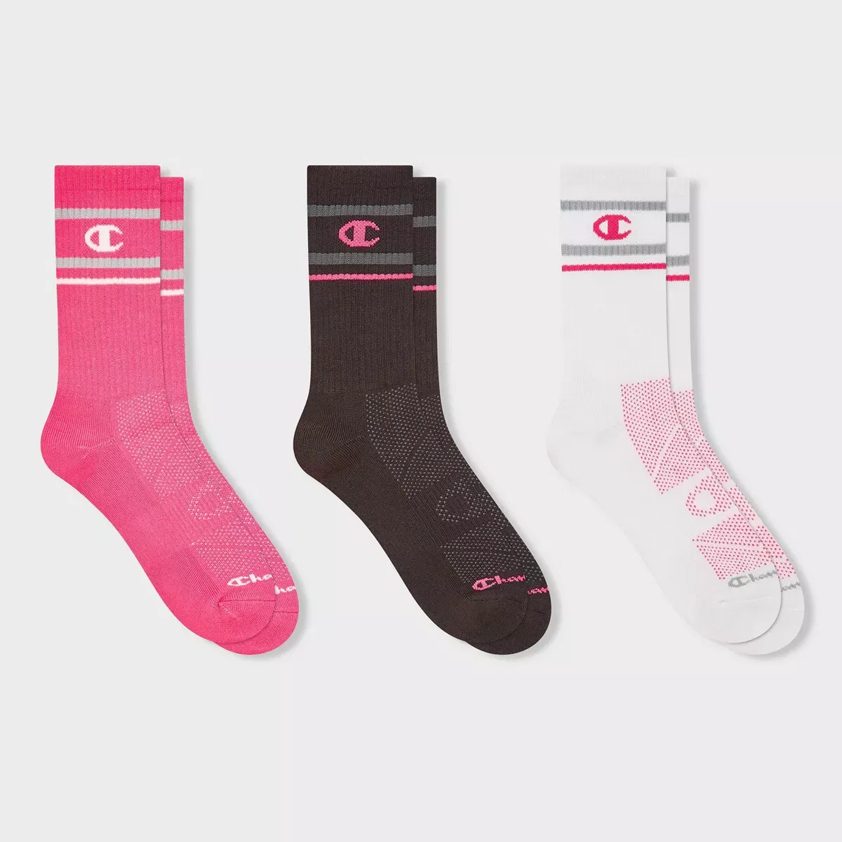 Детские носки для мальчиков с амортизацией Champion All Sport Performance Crew Socks 3pk TEAM/SPORT EQUIPMENT, Pink Assorted
