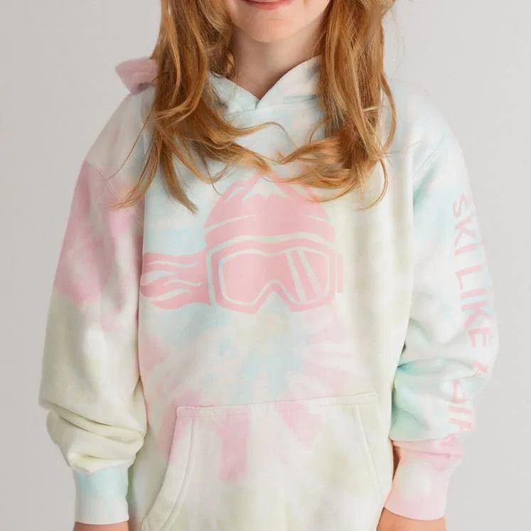 Худи с принтом Tie-Dye Pink Ski Like A Girl