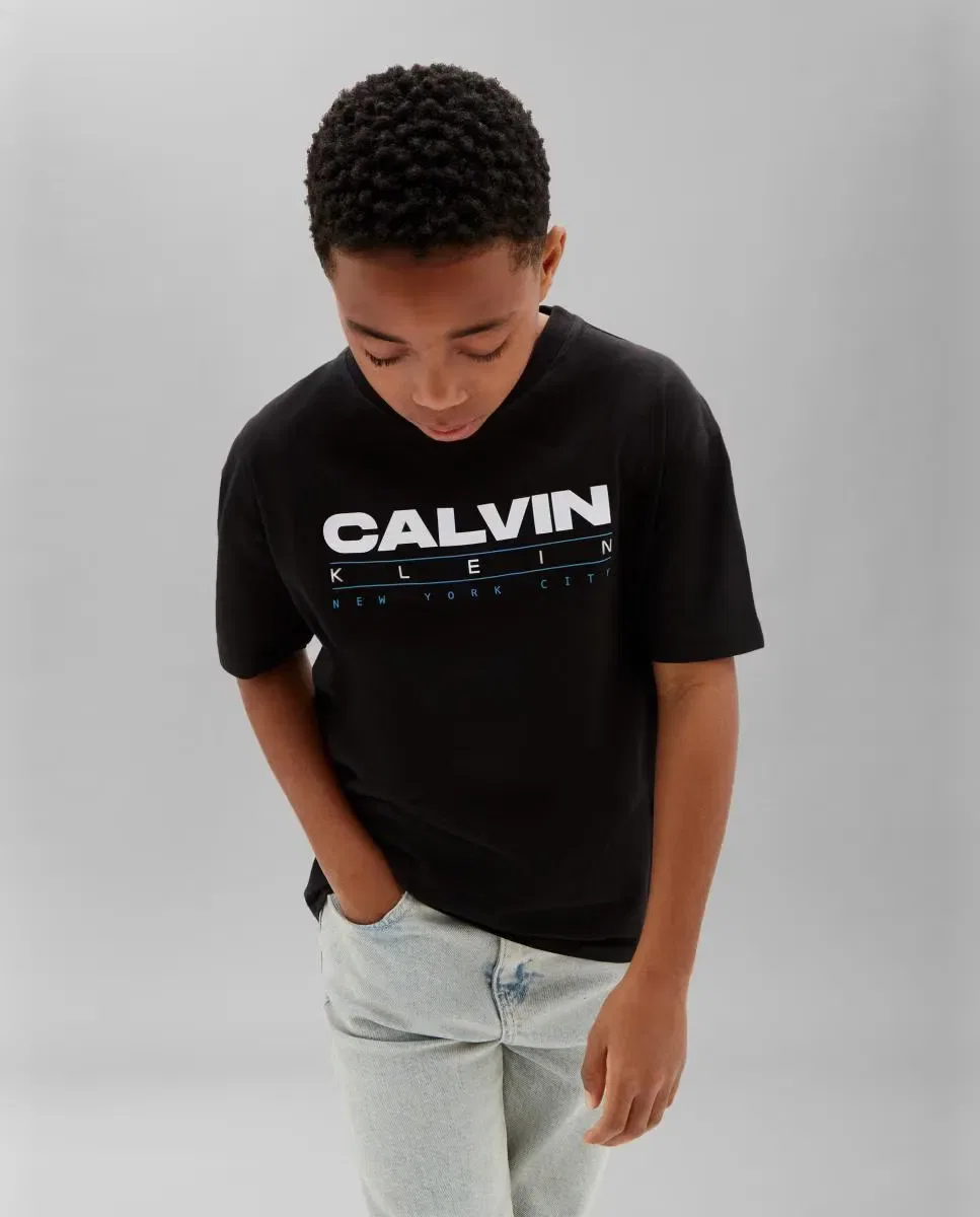 Детская футболка для мальчиков хлопковая Calvin Klein, Negro