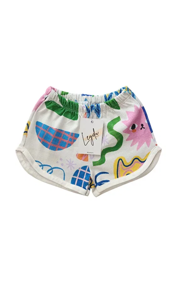 Детские шорты для девочек с принтом Minnie Baby Leydukids, Ecru Patterned