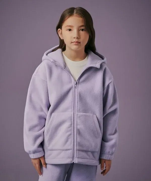 Флисовая кофта оверсайз на молнии, полар, Musinsa Standard Kids, лавандовый