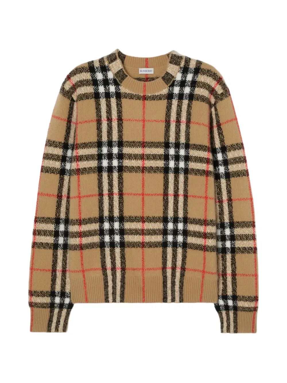 Кашемировый свитер в клетку BURBERRY, бежевый