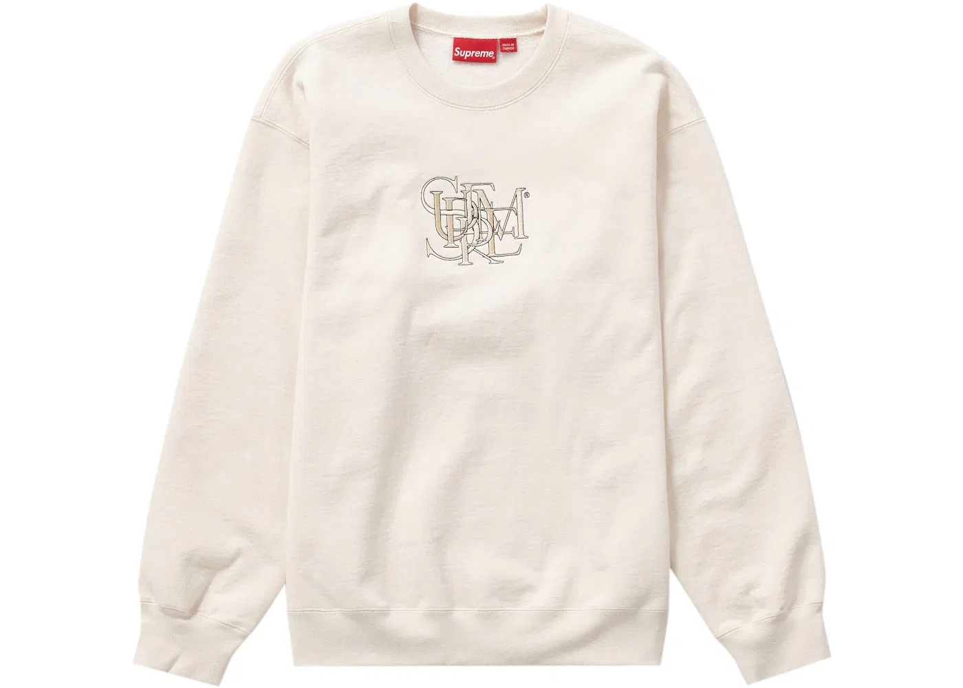 Мужской свитшот с длинным рукавом Crewneck Supreme, Natural