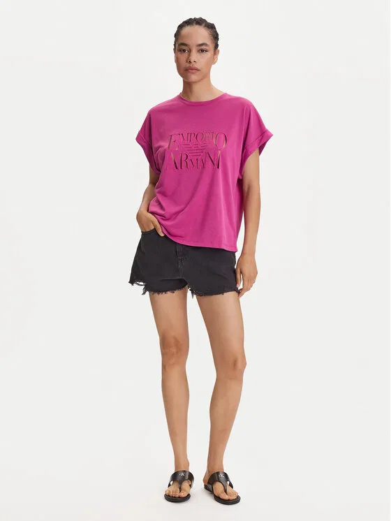 Футболка loose fit Emporio Armani, розовый — фото 2