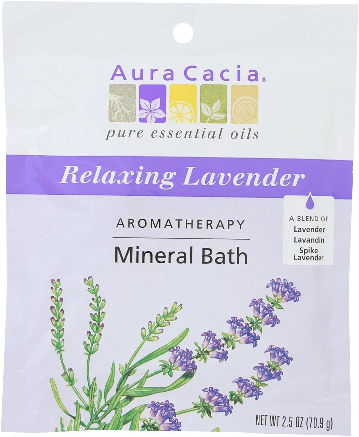 Минеральная соль для ванны Aura Cacia Лаванда, 2.5 унции, 6 шт