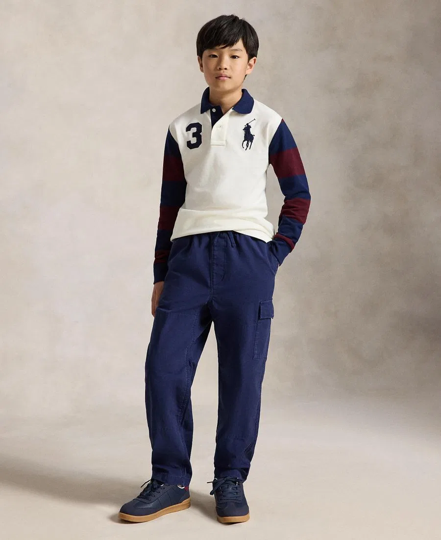 Футболка-поло с длинным рукавом Big Pony Cotton Mesh Polo Shirt Polo Ralph Lauren, Nevis Multi
