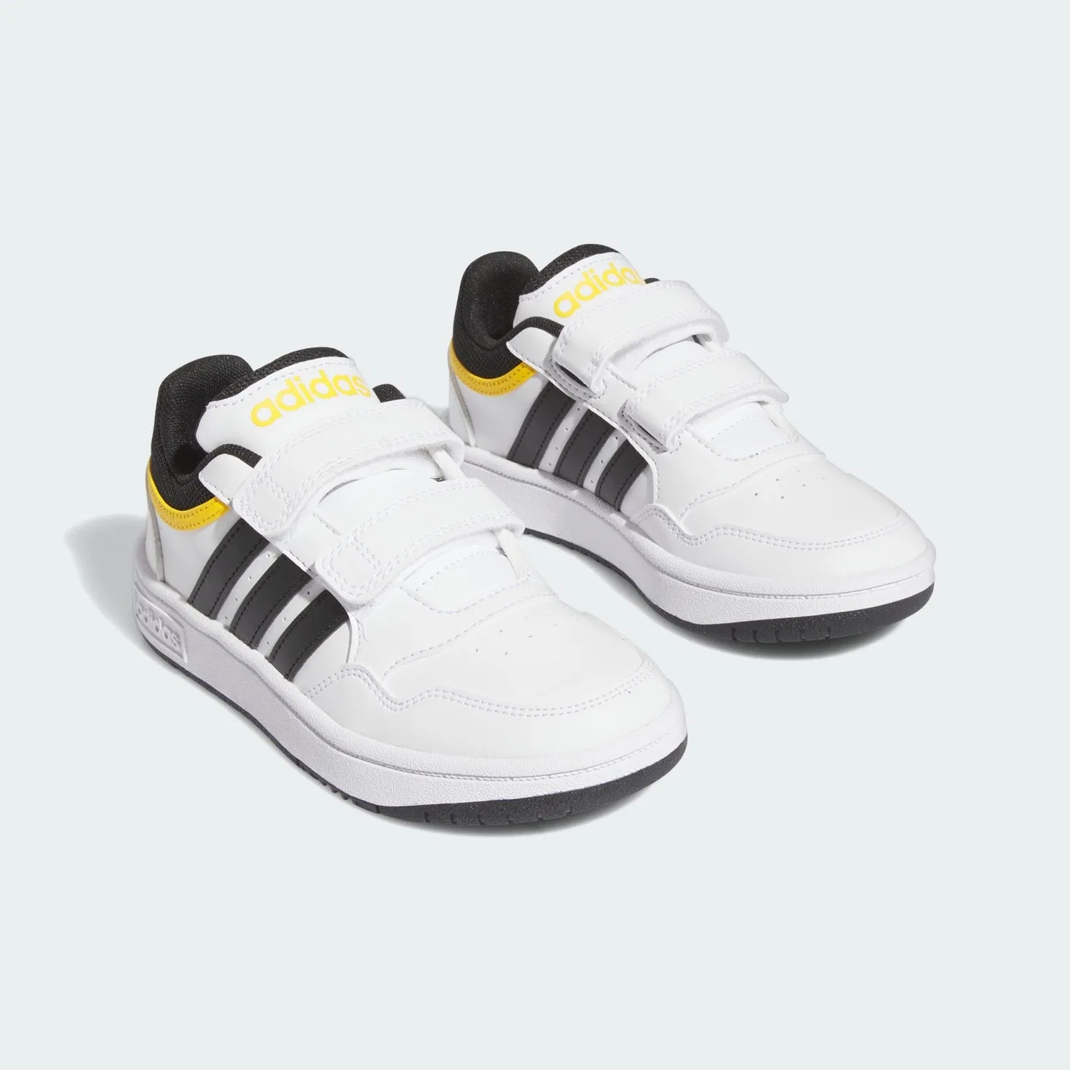 Детские кроссовки для мальчиков с липучкой Hoops Lifestyle Basketball Hook-and-Loop Adidas, Cloud White Core Black Bold Gold — фото 4