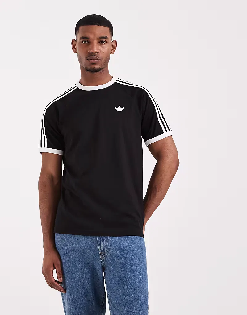 Футболка Adidas Originals с тремя полосками, черный — фото 3