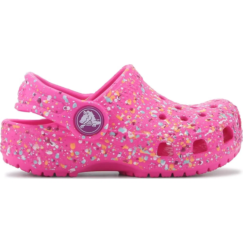 Детские классические сабо с графическим рисунком для малышей Crocs, Pink Crush/Multi — фото 2