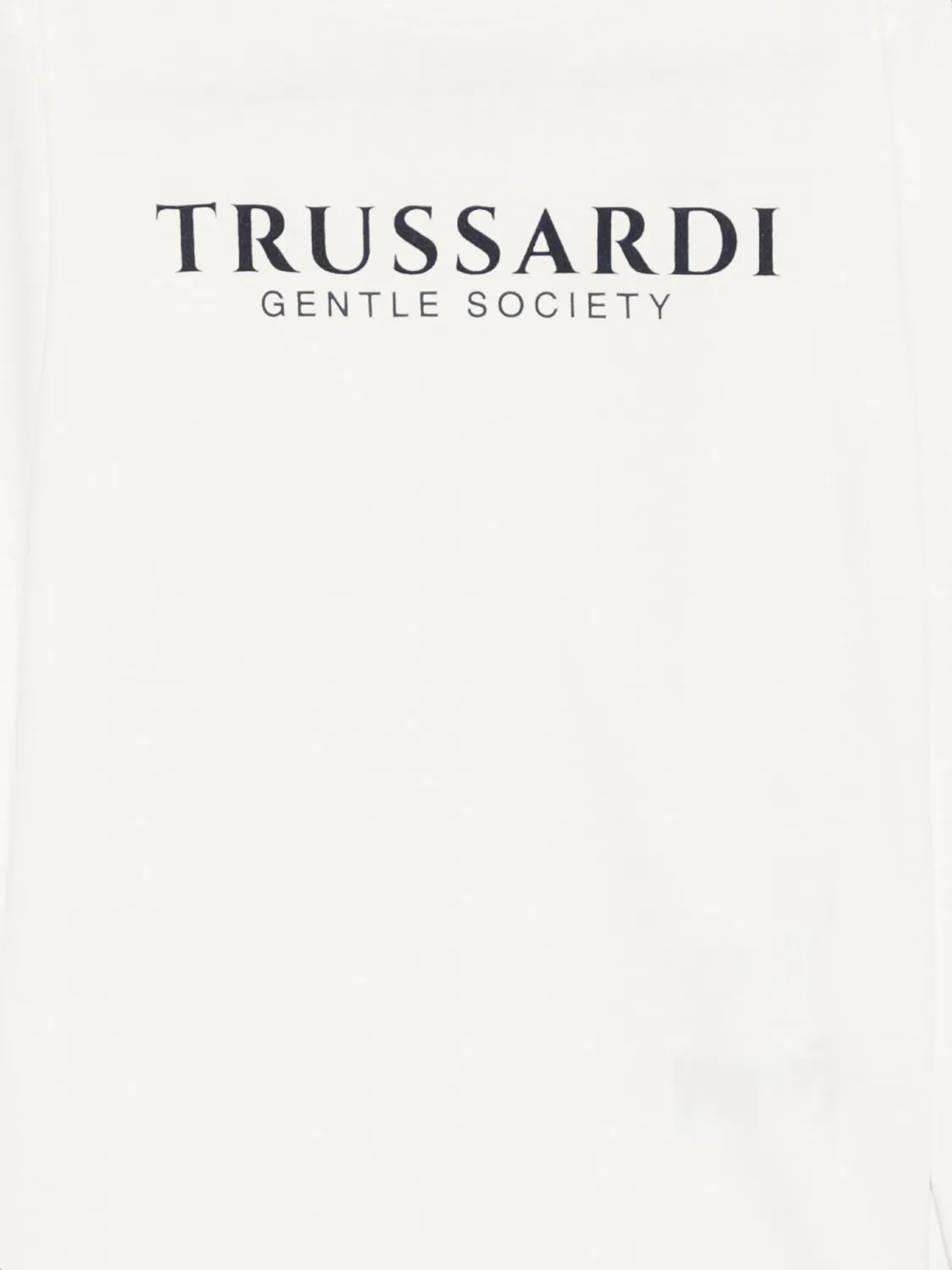 Лонгслив с логотипом Trussardi Junior, белый — фото 3