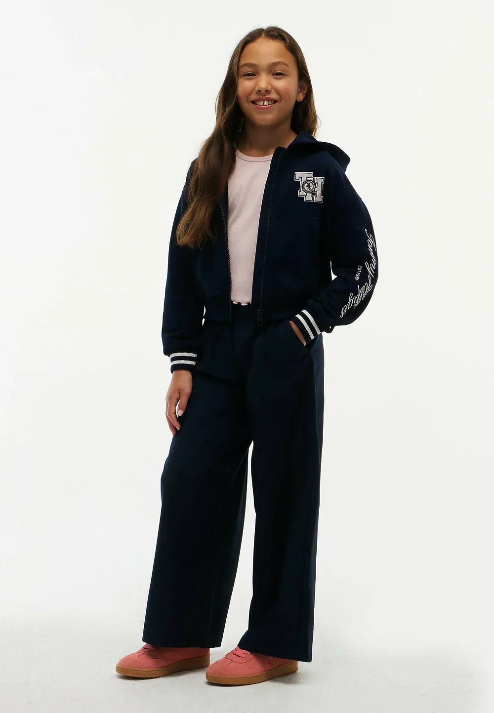 Толстовка Crest Terry свободного кроя на молнии - свитшот на молнии Tommy Hilfiger, Dark Blue