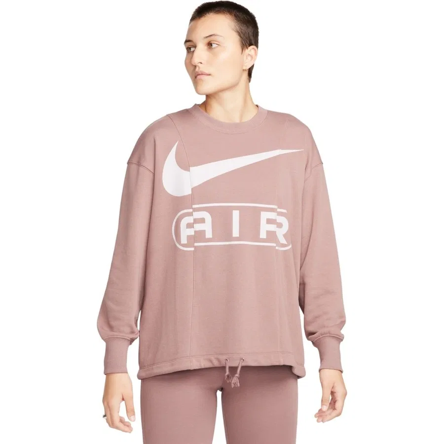 Женский свитшот оверсайз с круглым вырезом из французского футера Nike Air Women's Oversized Crew Neck French Terry Sweatshirt, Светло-коричневый