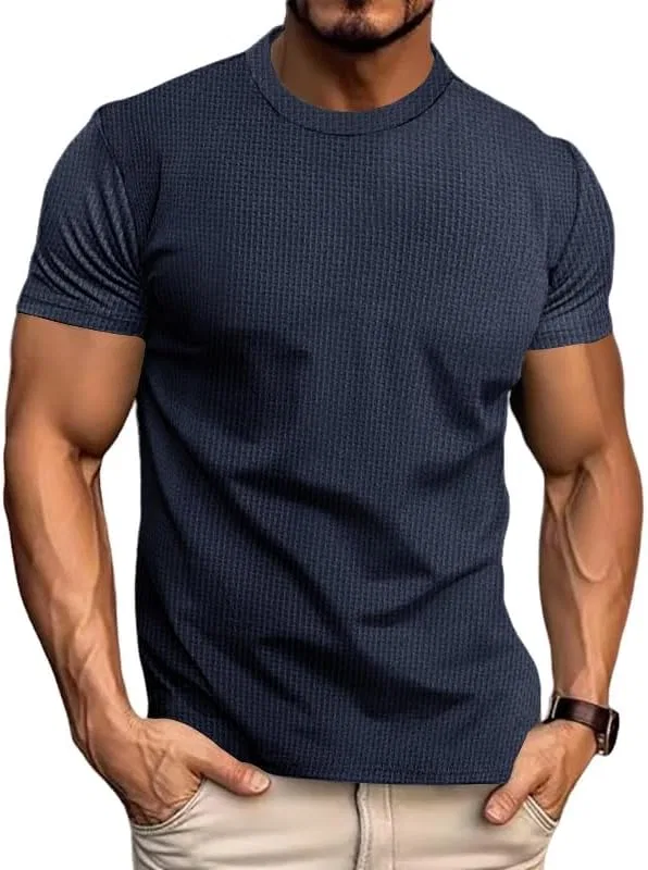 Мужская футболка с сетчатой текстурой, Navy